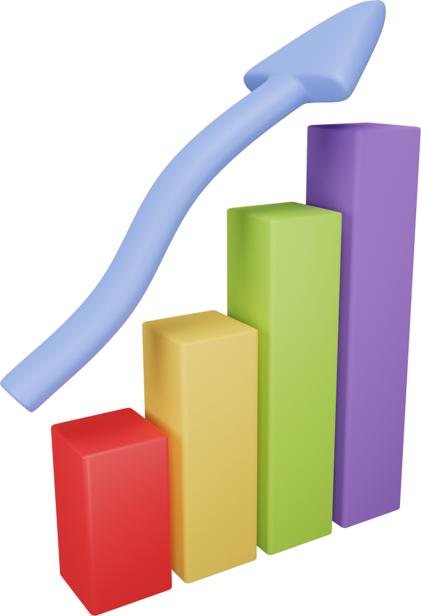 Growth Graph 3D Illustration 